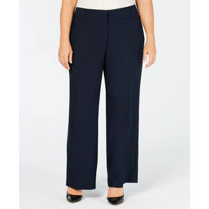 Alfani Size 18WP Plus & Petite Navy Curvy Bootcut Tummy-Control Dress Pants NWT